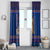 Nepal Christmas Window Curtain with Blue-Red Pattern, Hindu Chariot Scene, and Om Symbol Motif - Wonder Print Shop