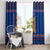 Nepal Christmas Window Curtain with Blue-Red Pattern, Hindu Chariot Scene, and Om Symbol Motif - Wonder Print Shop