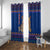 Nepal Christmas Window Curtain with Blue-Red Pattern, Hindu Chariot Scene, and Om Symbol Motif - Wonder Print Shop