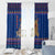 Nepal Christmas Window Curtain with Blue-Red Pattern, Hindu Chariot Scene, and Om Symbol Motif - Wonder Print Shop