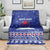 North Korea Christmas Blanket with Blue Pattern, Red Star, and Snowy Mountain Motif - Wonder Print Shop