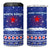 North Korea Christmas 4 in 1 Can Cooler Tumbler with Blue Pattern, Red Star, and Snowy Mountain Motif - Wonder Print Shop
