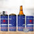 North Korea Christmas 4 in 1 Can Cooler Tumbler with Blue Pattern, Red Star, and Snowy Mountain Motif - Wonder Print Shop