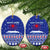 North Korea Christmas Ceramic Ornament with Blue Pattern, Red Star, and Snowy Mountain Motif - Wonder Print Shop