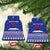North Korea Christmas Ceramic Ornament with Blue Pattern, Red Star, and Snowy Mountain Motif - Wonder Print Shop