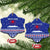 North Korea Christmas Ceramic Ornament with Blue Pattern, Red Star, and Snowy Mountain Motif - Wonder Print Shop