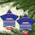 North Korea Christmas Ceramic Ornament with Blue Pattern, Red Star, and Snowy Mountain Motif - Wonder Print Shop