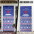 North Korea Christmas Door Cover with Blue Pattern, Red Star, and Snowy Mountain Motif - Wonder Print Shop