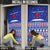North Korea Christmas Door Cover with Blue Pattern, Red Star, and Snowy Mountain Motif - Wonder Print Shop