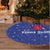 North Korea Christmas Tree Skirt with Blue Pattern, Red Star, and Snowy Mountain Motif - Wonder Print Shop