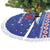 North Korea Christmas Tree Skirt with Blue Pattern, Red Star, and Snowy Mountain Motif - Wonder Print Shop
