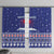 North Korea Christmas Window Curtain with Blue Pattern, Red Star, and Snowy Mountain Motif - Wonder Print Shop