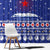 North Korea Christmas Window Curtain with Blue Pattern, Red Star, and Snowy Mountain Motif - Wonder Print Shop