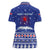 North Korea Christmas Women Polo Shirt with Blue Pattern, Red Star, and Snowy Mountain Motif - Wonder Print Shop