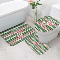 North Korea Christmas Bathroom Set with Green-Red Design, National Emblem, and Festive Snowflake Motif - Wonder Print Shop