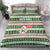North Korea Christmas Bedding Set with Green-Red Design, National Emblem, and Festive Snowflake Motif - Wonder Print Shop