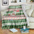 North Korea Christmas Blanket with Green-Red Design, National Emblem, and Festive Snowflake Motif - Wonder Print Shop