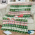 North Korea Christmas Blanket with Green-Red Design, National Emblem, and Festive Snowflake Motif - Wonder Print Shop