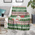 North Korea Christmas Blanket with Green-Red Design, National Emblem, and Festive Snowflake Motif - Wonder Print Shop