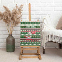 North Korea Christmas Canvas Wall Art with Green-Red Design, National Emblem, and Festive Snowflake Motif - Wonder Print Shop