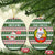 North Korea Christmas Ceramic Ornament with Green-Red Design, National Emblem, and Festive Snowflake Motif - Wonder Print Shop