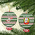 North Korea Christmas Ceramic Ornament with Green-Red Design, National Emblem, and Festive Snowflake Motif - Wonder Print Shop