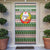 North Korea Christmas Door Cover with Green-Red Design, National Emblem, and Festive Snowflake Motif - Wonder Print Shop