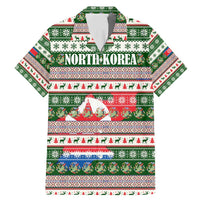 North Korea Christmas Family Matching Mermaid Dress and Hawaiian Shirt with Green-Red Design, National Emblem, and Festive Snowflake Motif - Wonder Print Shop