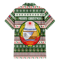 North Korea Christmas Family Matching Mermaid Dress and Hawaiian Shirt with Green-Red Design, National Emblem, and Festive Snowflake Motif - Wonder Print Shop