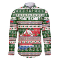 North Korea Christmas Family Matching Short Sleeve Bodycon Dress and Hawaiian Shirt with Green-Red Design, National Emblem, and Festive Snowflake Motif - Wonder Print Shop