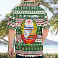 North Korea Christmas Hawaiian Shirt with Green-Red Design, National Emblem, and Festive Snowflake Motif - Wonder Print Shop