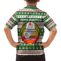 North Korea Christmas Hawaiian Shirt with Green-Red Design, National Emblem, and Festive Snowflake Motif - Wonder Print Shop