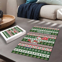 North Korea Christmas Puzzle with Green-Red Design, National Emblem, and Festive Snowflake Motif - Wonder Print Shop