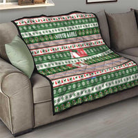 North Korea Christmas Quilt with Green-Red Design, National Emblem, and Festive Snowflake Motif - Wonder Print Shop