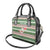 North Korea Christmas Shoulder Handbag with Green-Red Design, National Emblem, and Festive Snowflake Motif - Wonder Print Shop