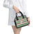 North Korea Christmas Shoulder Handbag with Green-Red Design, National Emblem, and Festive Snowflake Motif - Wonder Print Shop