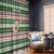 North Korea Christmas Window Curtain with Green-Red Design, National Emblem, and Festive Snowflake Motif - Wonder Print Shop