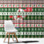 North Korea Christmas Window Curtain with Green-Red Design, National Emblem, and Festive Snowflake Motif - Wonder Print Shop