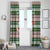 North Korea Christmas Window Curtain with Green-Red Design, National Emblem, and Festive Snowflake Motif - Wonder Print Shop