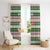 North Korea Christmas Window Curtain with Green-Red Design, National Emblem, and Festive Snowflake Motif - Wonder Print Shop