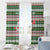 North Korea Christmas Window Curtain with Green-Red Design, National Emblem, and Festive Snowflake Motif - Wonder Print Shop