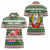 North Korea Christmas Women Polo Shirt with Green-Red Design, National Emblem, and Festive Snowflake Motif - Wonder Print Shop