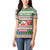 North Korea Christmas Women Polo Shirt with Green-Red Design, National Emblem, and Festive Snowflake Motif - Wonder Print Shop