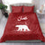 Oman Christmas Bedding Set with Red Geometric Design, White Oryx, and National Emblem Motif - Wonder Print Shop