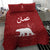 Oman Christmas Bedding Set with Red Geometric Design, White Oryx, and National Emblem Motif - Wonder Print Shop