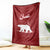 Oman Christmas Blanket with Red Geometric Design, White Oryx, and National Emblem Motif - Wonder Print Shop