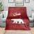 Oman Christmas Blanket with Red Geometric Design, White Oryx, and National Emblem Motif - Wonder Print Shop