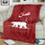 Oman Christmas Blanket with Red Geometric Design, White Oryx, and National Emblem Motif - Wonder Print Shop