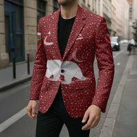 Oman Christmas Blazer with Red Geometric Design, White Oryx, and National Emblem Motif - Wonder Print Shop