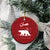 Oman Christmas Ceramic Ornament with Red Geometric Design, White Oryx, and National Emblem Motif - Wonder Print Shop